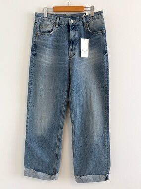 Zara High Rise Wide Leg Jean